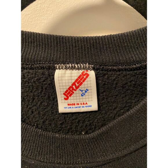 Vintage 1987 Wolf “In The Night Moon" Black Crewneck Sweatshirt-Size L - Picture 5 of 6